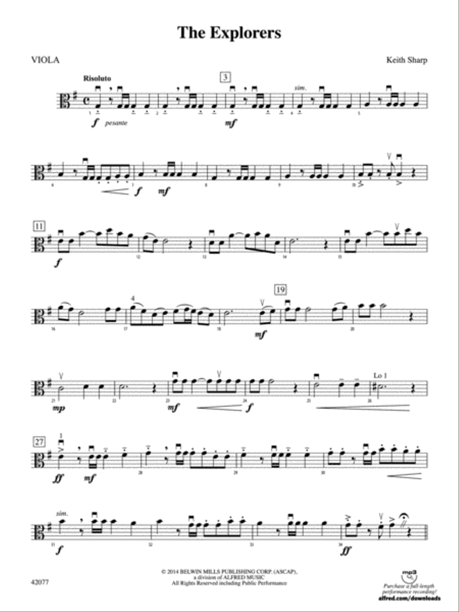 The Explorers: Viola String Orchestra scores gallery preview page 1