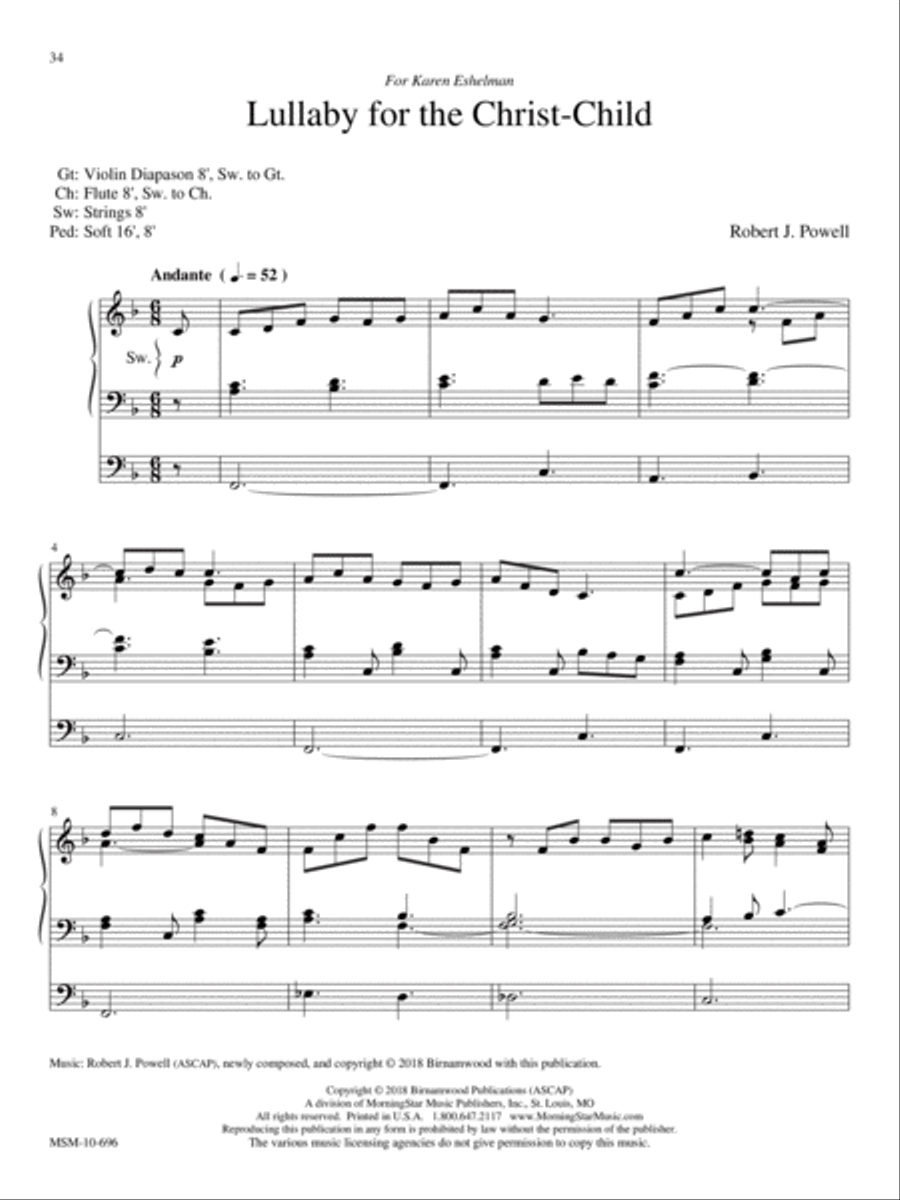 Lullaby for the Christ-Child Organ scores gallery preview page 1