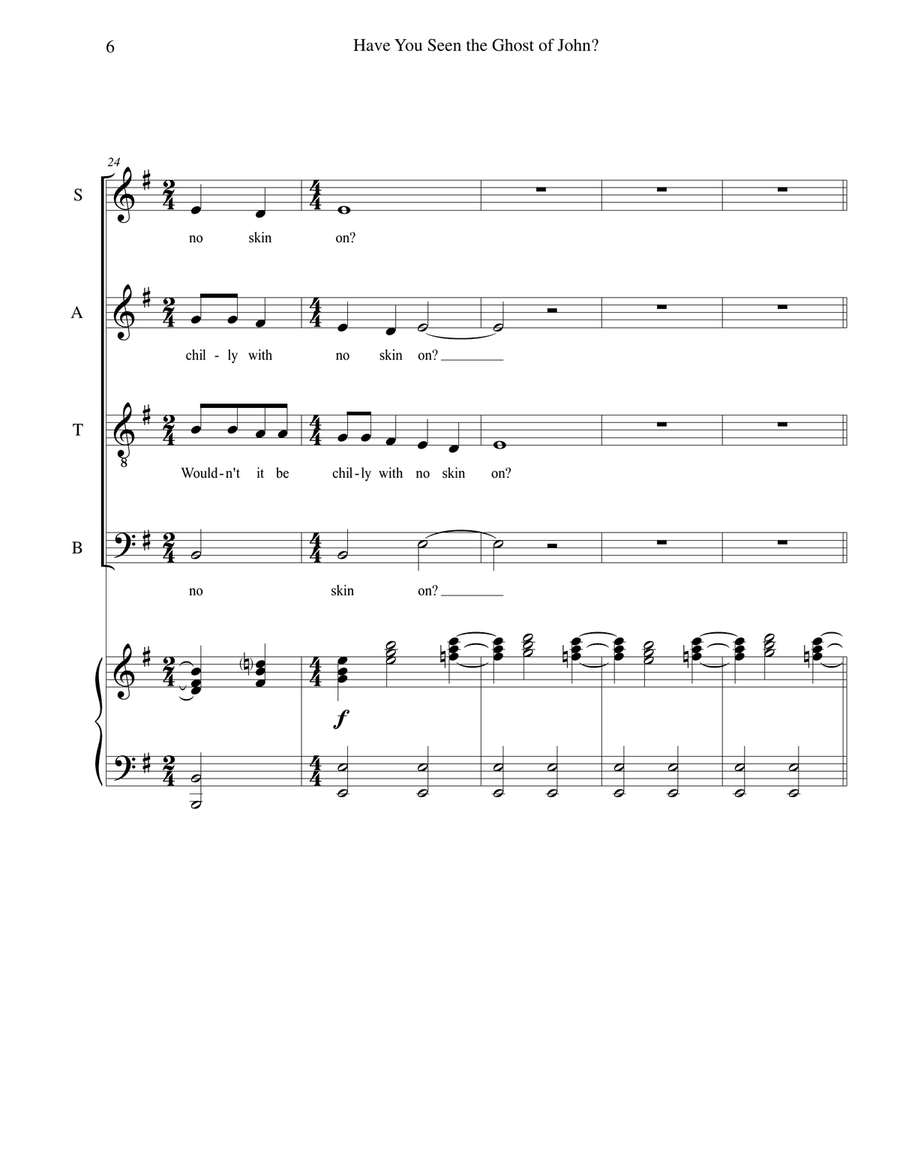 Have You Seen the Ghost of John? - for SATB choir 4-Part scores gallery preview page 6