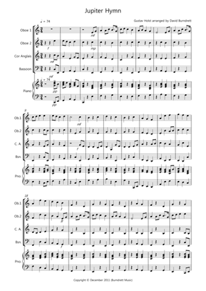 Jupiter Hymn for Double Reed Quartet