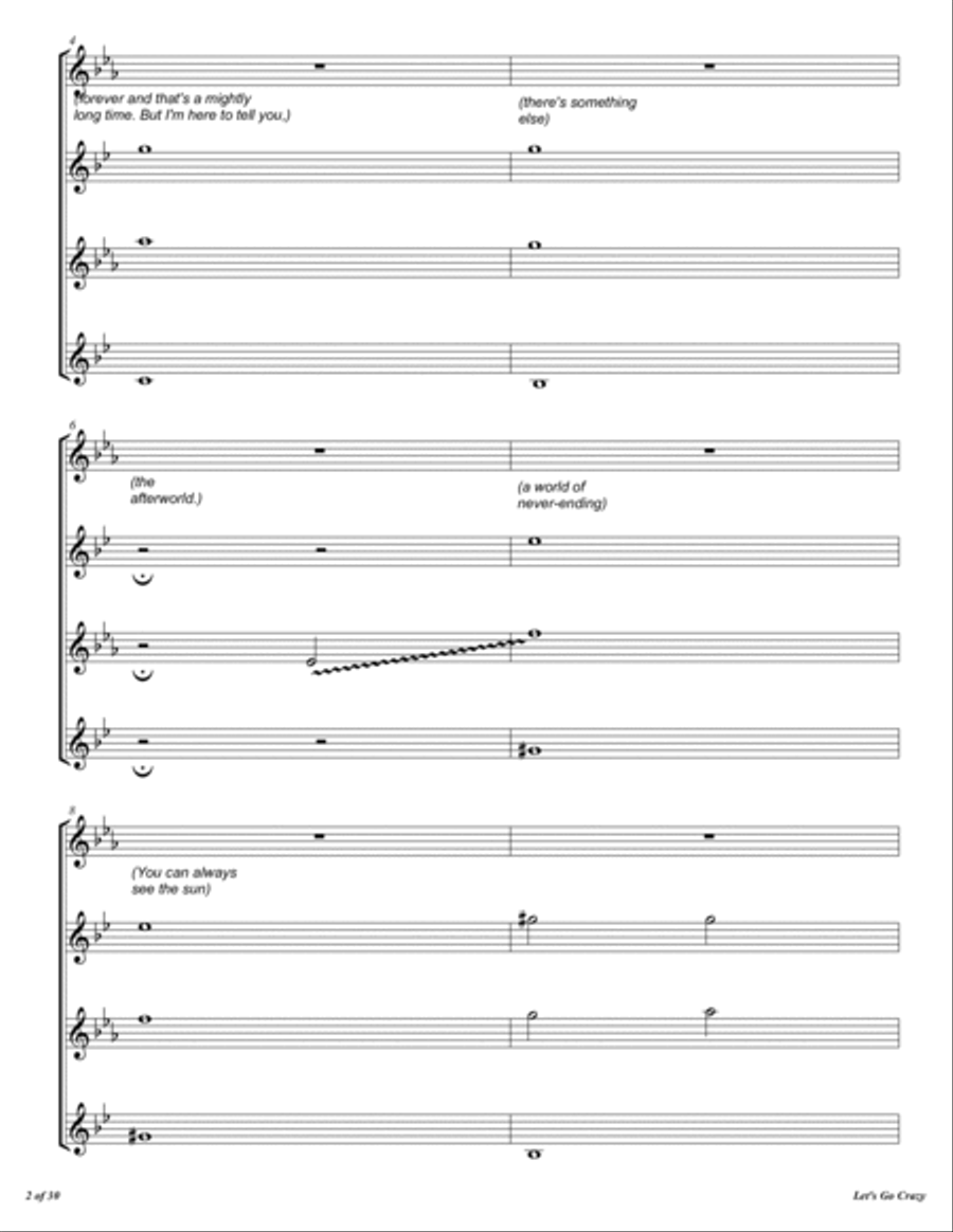 Let's Go Crazy Woodwind Quartet scores gallery preview page 3