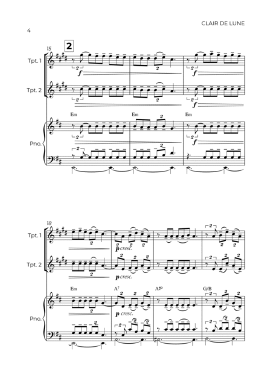 SPRING - FOUR SEASONS - BRASS PIANO TRIO (I TRUMPET, II TRUMPET & PIANO) Trumpet Trio scores gallery preview page 4