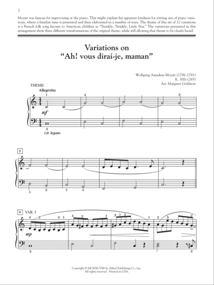Ah! Vous Dirai-je Maman (Twinkle, Twinkle, Little Star), Variation on Small Ensemble scores gallery preview page 4