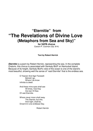 Carson Cooman: "Eternitie" from "The Revelations of Divine Love (Metaphors from Sea and Sky)" for SA