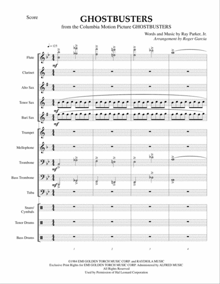 Ghostbusters Marching Band scores gallery preview page 5