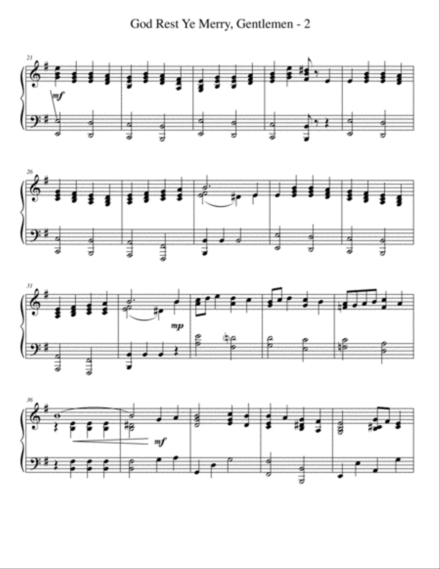 God Rest Ye Merry Gentleman Piano Solo scores gallery preview page 2