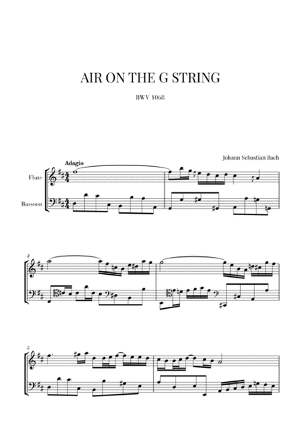 Bach: Air on the G String for Flute and Bassoon image number null