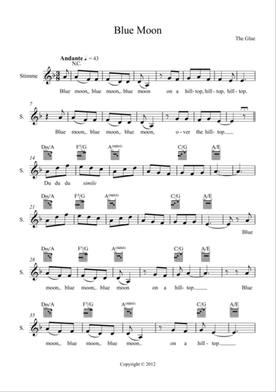 Blue moon Blue moon Voice Solo scores gallery preview page 1
