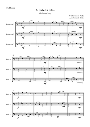 Adeste Fideles (Christmas Song) for Bassoon Trio