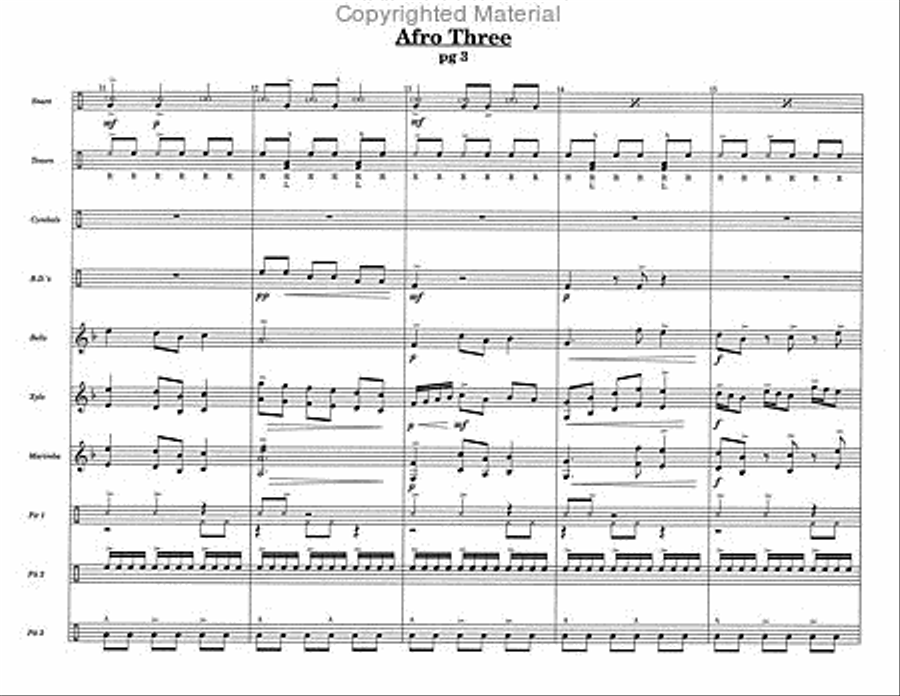 Afro Three Percussion Ensemble scores gallery preview page 5