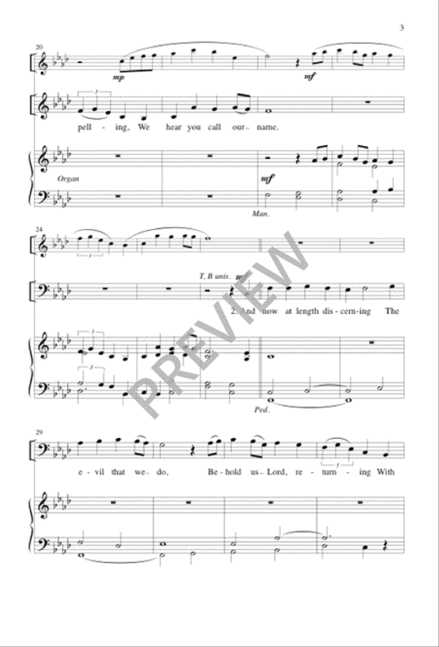 Our Father, We Have Wandered 4-Part scores gallery preview page 3