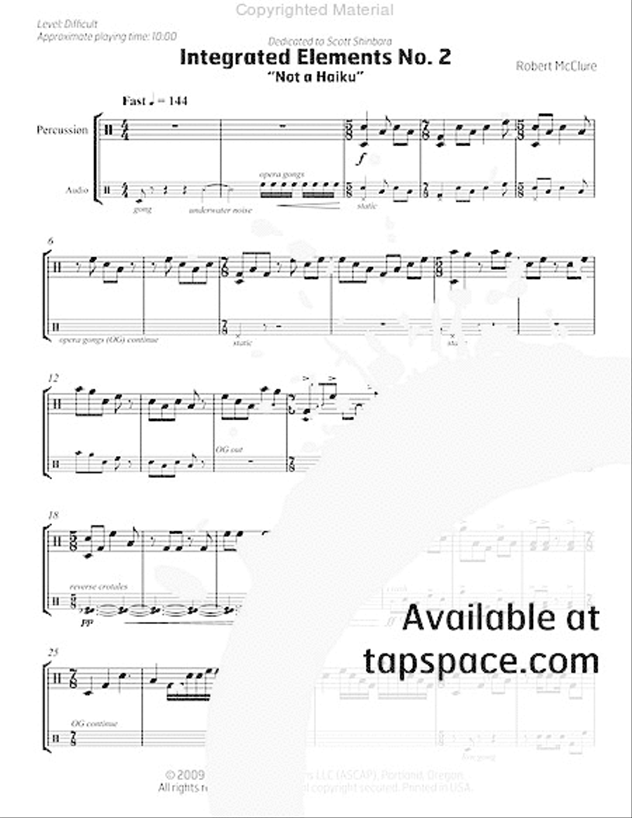 Integrated Elements No. 2 - Not a Haiku Percussion scores gallery preview page 5