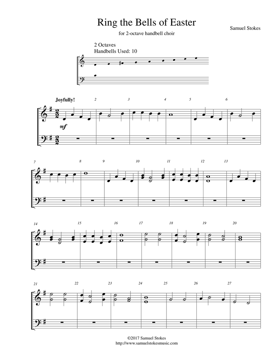 Ring the Bells of Easter - for 2-octave handbell choir 2-Octaves scores gallery preview page 1