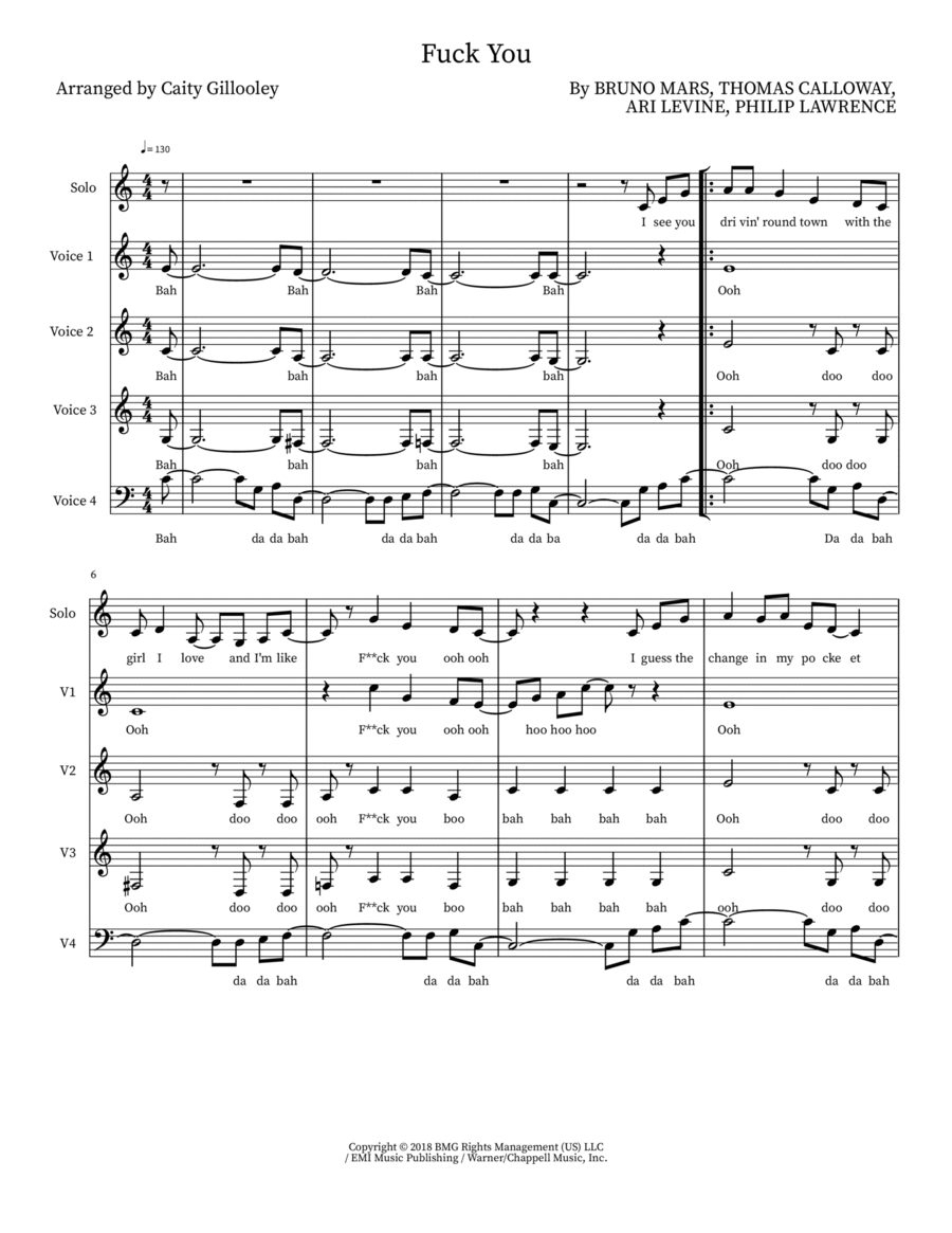 Fuck You 4-Part scores gallery preview page 1