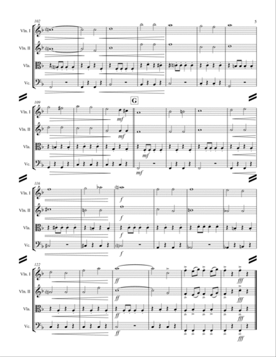 March – Entry of the Gladiators (for String Quartet) String Quartet scores gallery preview page 6