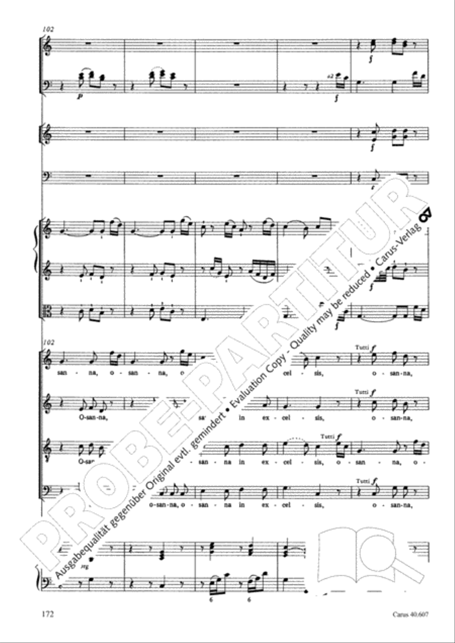 Mass in time of war (Missa in tempore belli) 4-Part scores gallery preview page 181