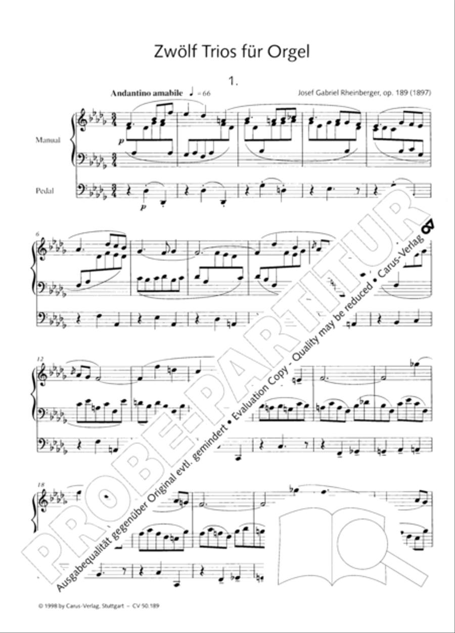 Zwolf Trios fur die Orgel Organ Solo scores gallery preview page 5