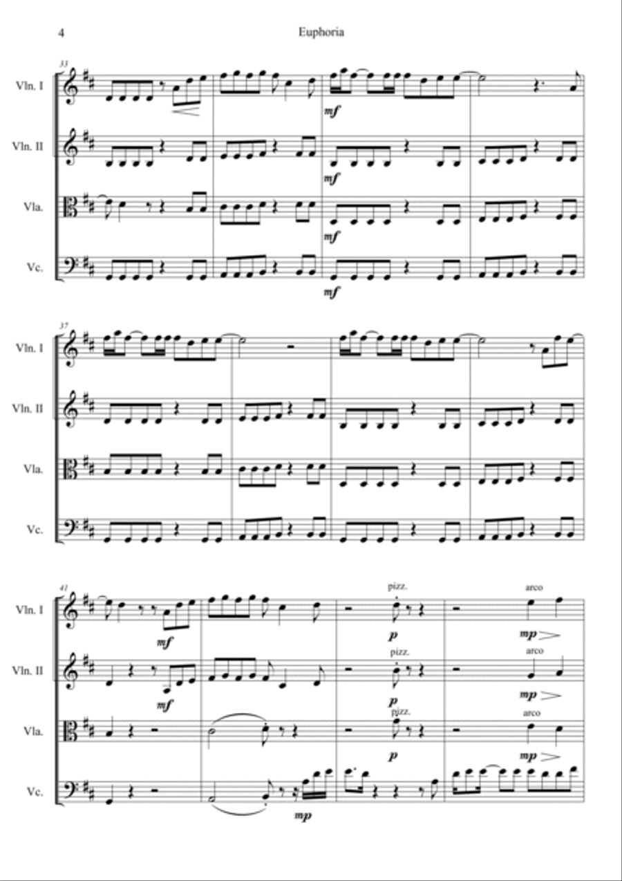 Euphoria Euphoria String Quartet scores gallery preview page 4