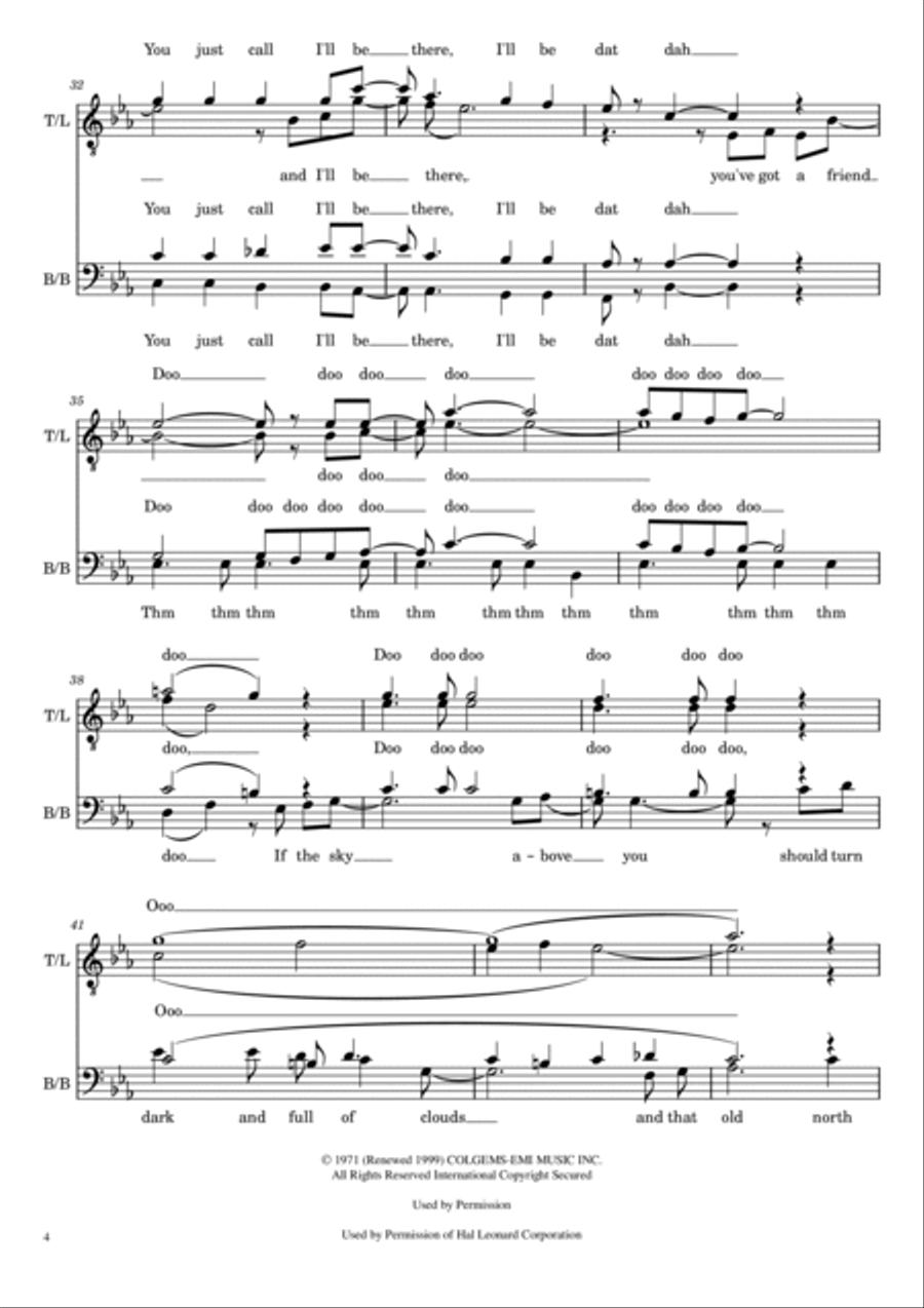 You've Got A Friend You've Got A Friend TTBB scores gallery preview page 4