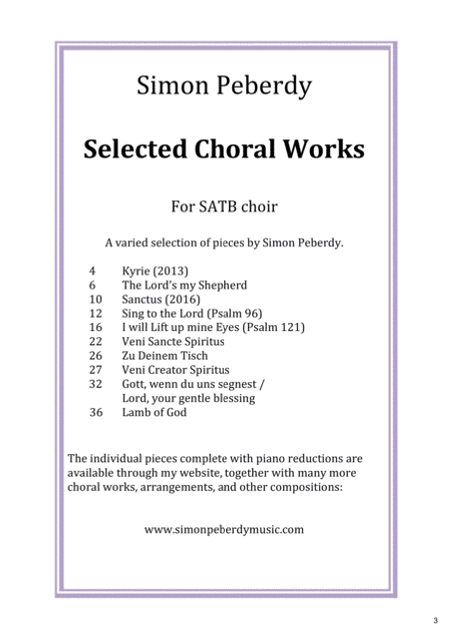 Selected Choral Works by Simon Peberdy 4-Part scores gallery preview page 3