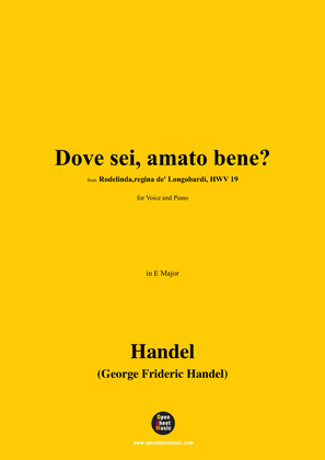 Book cover for Handel-Dove sei,amato bene?in E Major