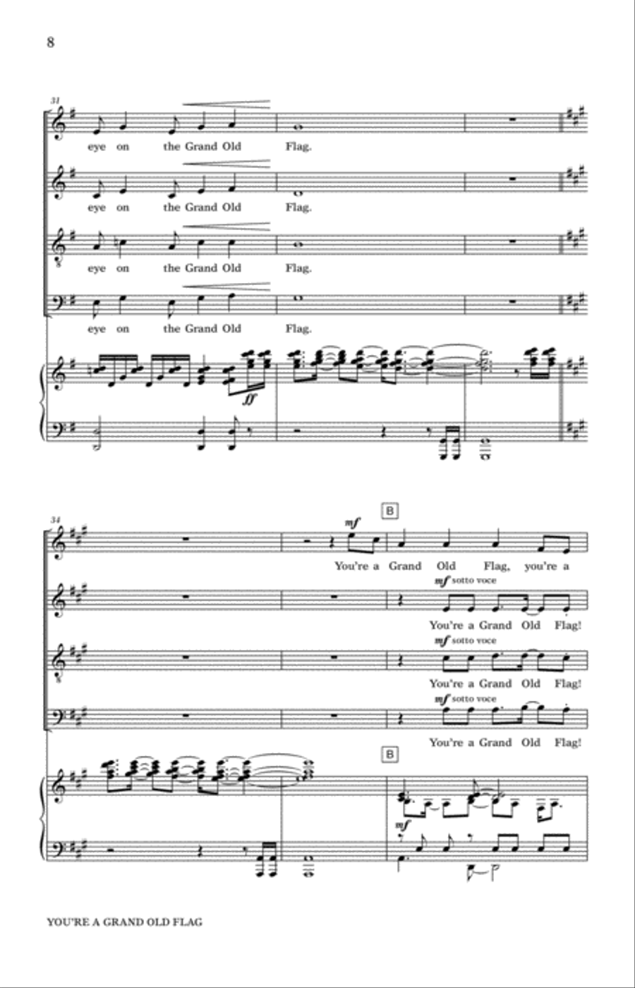 You're A Grand Old Flag You're A Grand Old Flag 4-Part scores gallery preview page 6