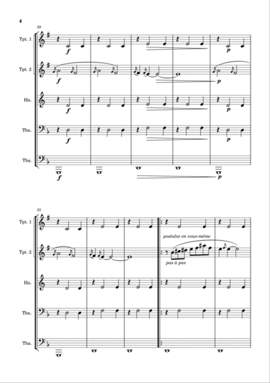 Gnossienne No. 1 – for Brass Quintet Brass Quintet scores gallery preview page 4