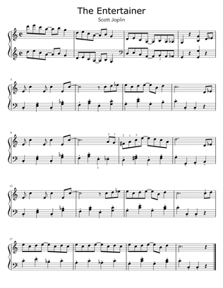 Book cover for The Entertainer by Scott Joplin (Intermediate Piano Solo)