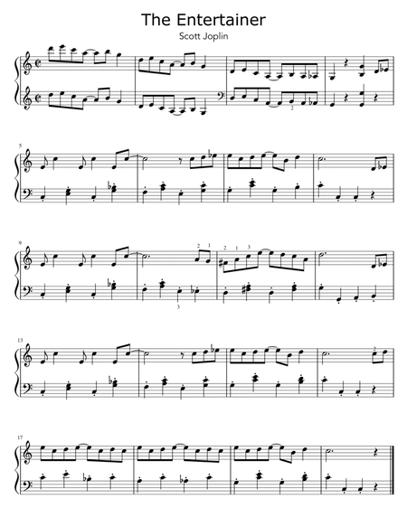 The Entertainer by Scott Joplin (Intermediate Piano Solo)