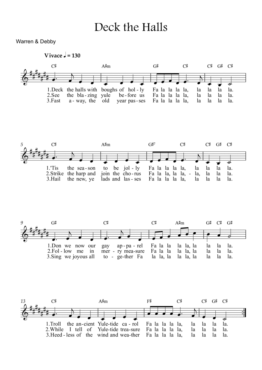 Deck the Halls Deck the Halls Easy Piano scores gallery preview page 1