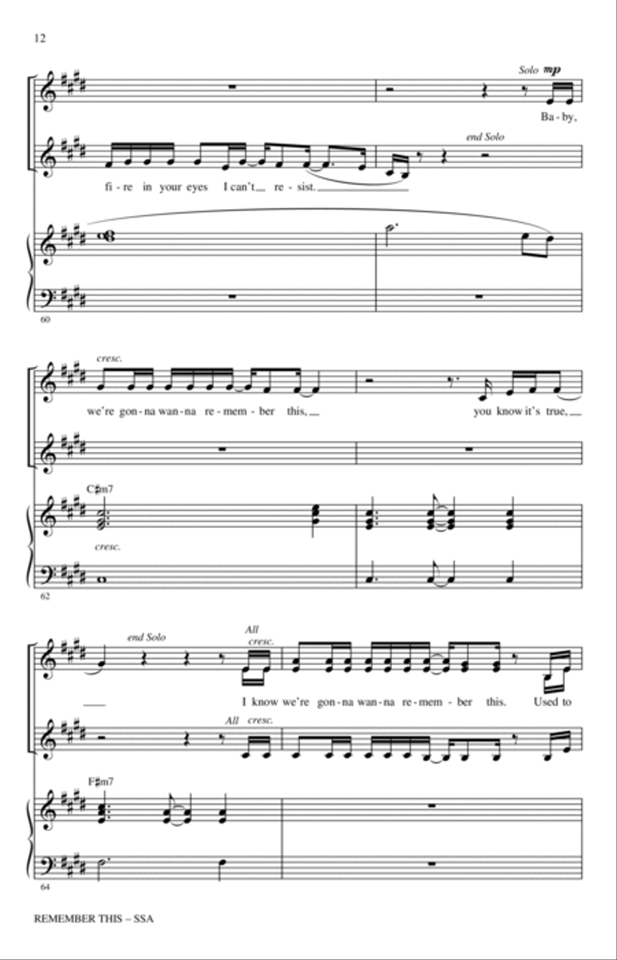 Remember This (arr. Roger Emerson) SSA scores gallery preview page 11