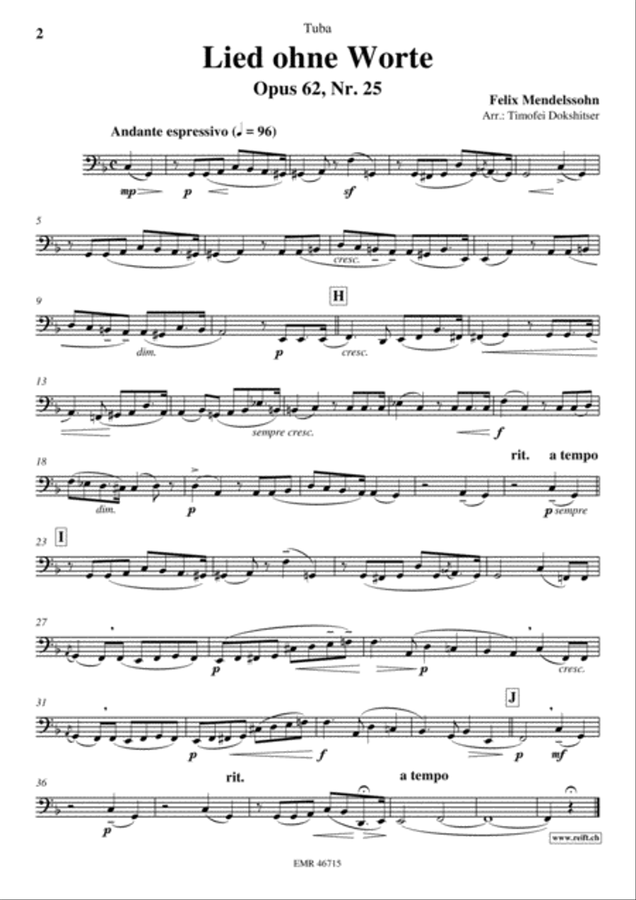 3 Lieder ohne Worte Tuba scores gallery preview page 3