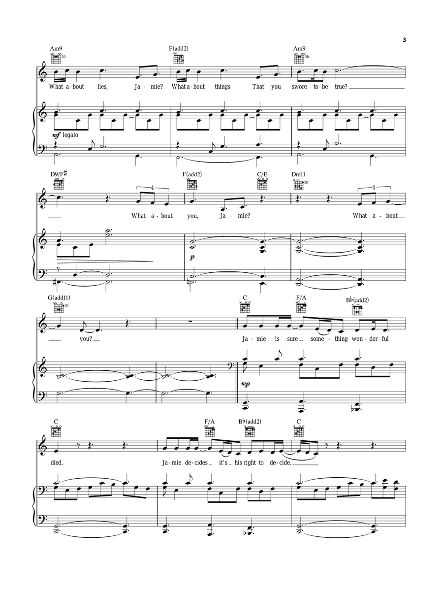 Still Hurting (from The Last 5 Years) Piano, Vocal, Guitar scores gallery preview page 3