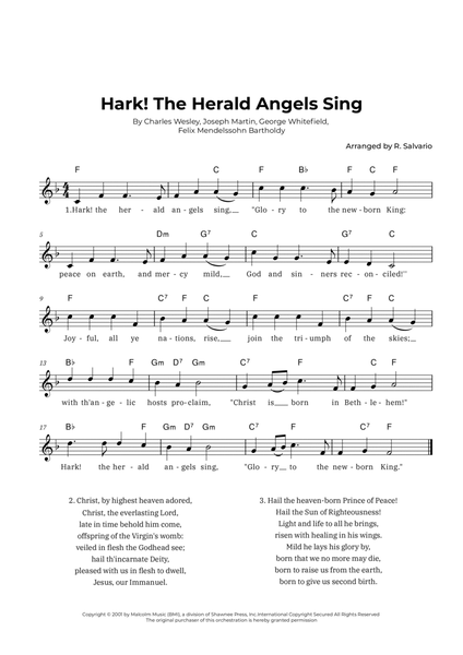 Hark! The Herald Angels Sing (Key of F Major) image number null