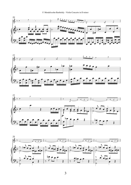 Concerto in D minor by Felix Mendelssohn-Bartholdy for violin and piano