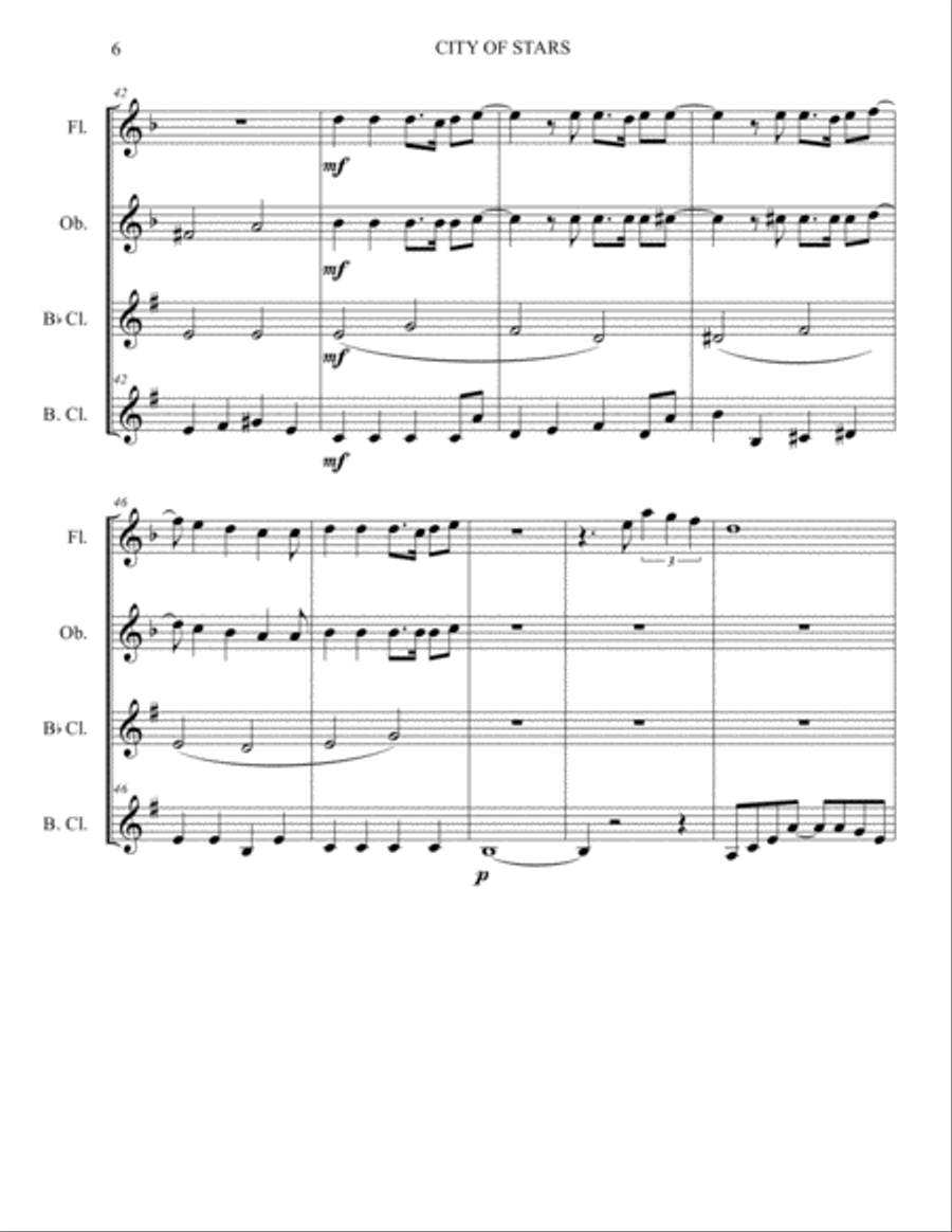 City Of Stars Woodwind Ensemble scores gallery preview page 6
