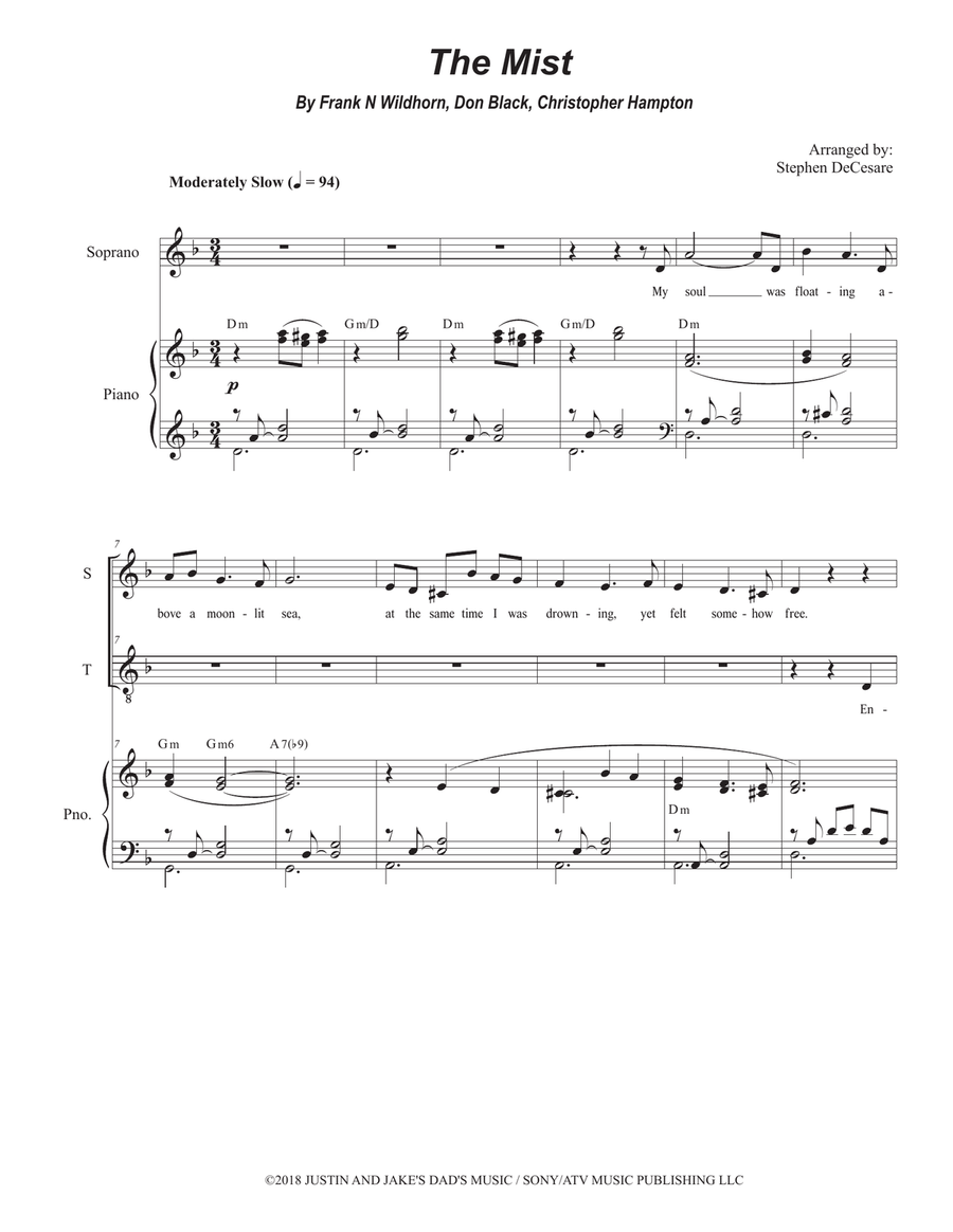The Mist Tenor Voice scores gallery preview page 1