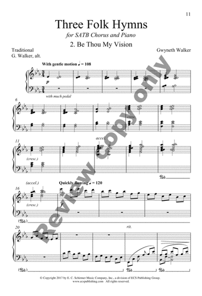 Three Folk Hymns (Complete Piano/Choral Score) image number null