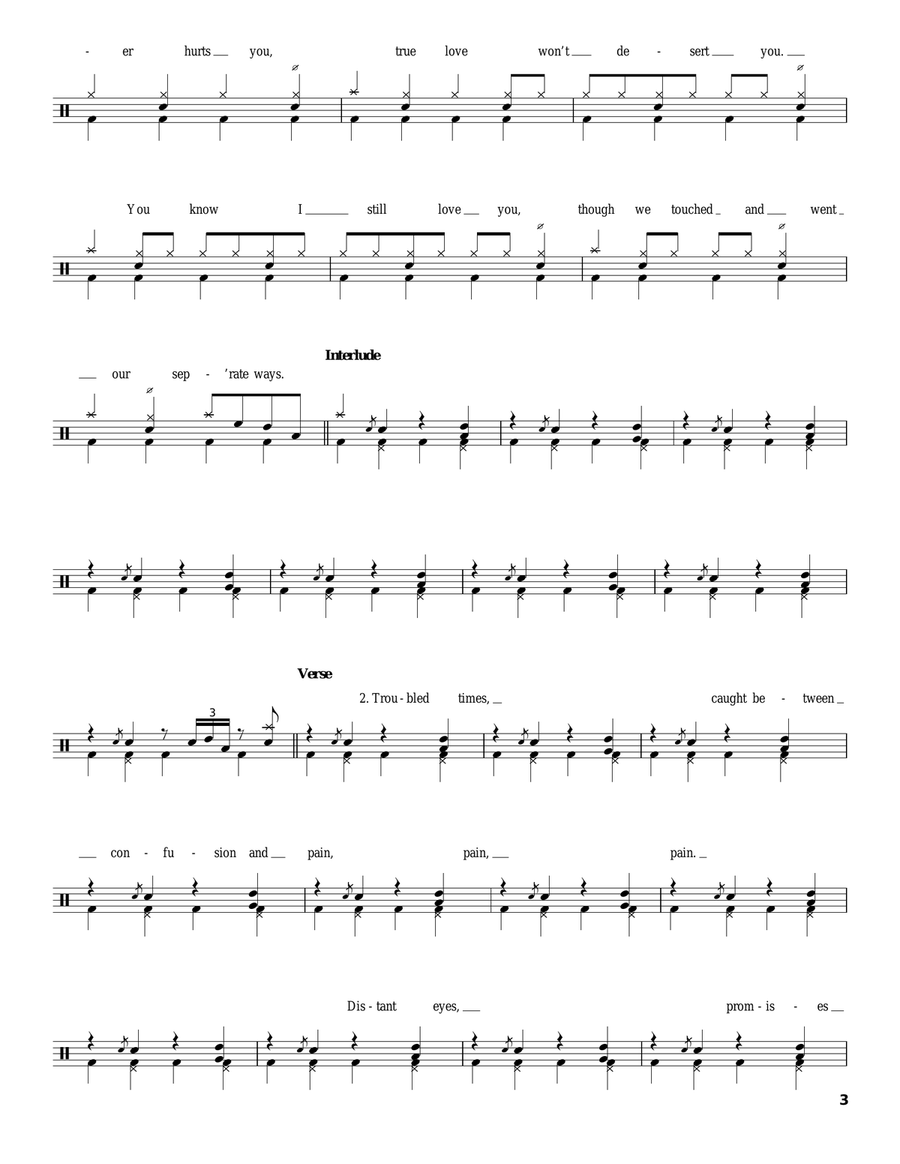 Separate Ways (Worlds Apart) Drum Set scores gallery preview page 3