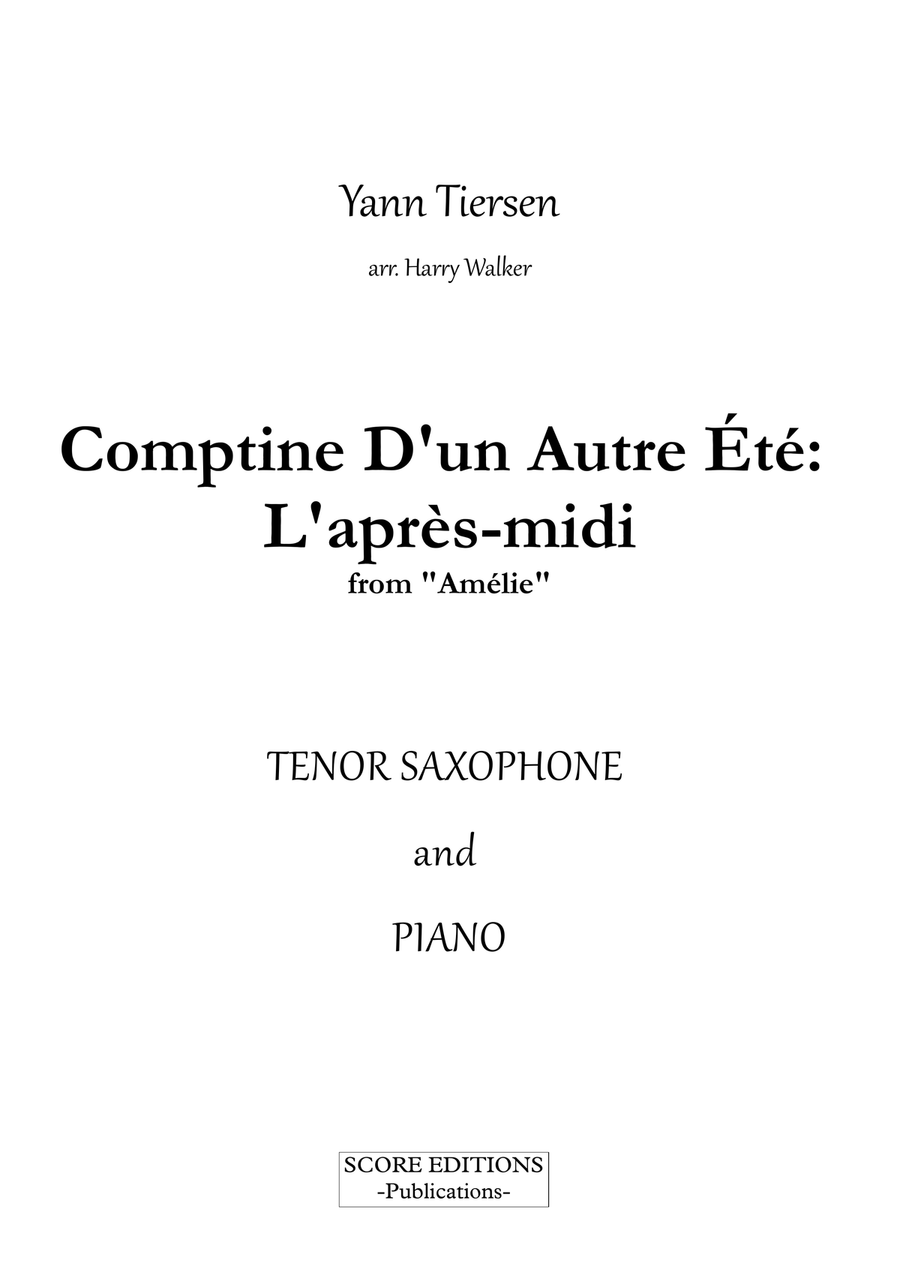 Comptine D'un Autre Été: L'après-Midi Chamber Music scores gallery preview page 2