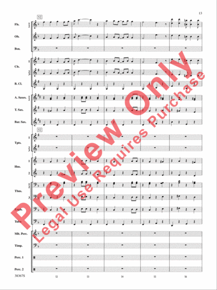 Highlights from Porgy and Bess Concert Band scores gallery preview page 14