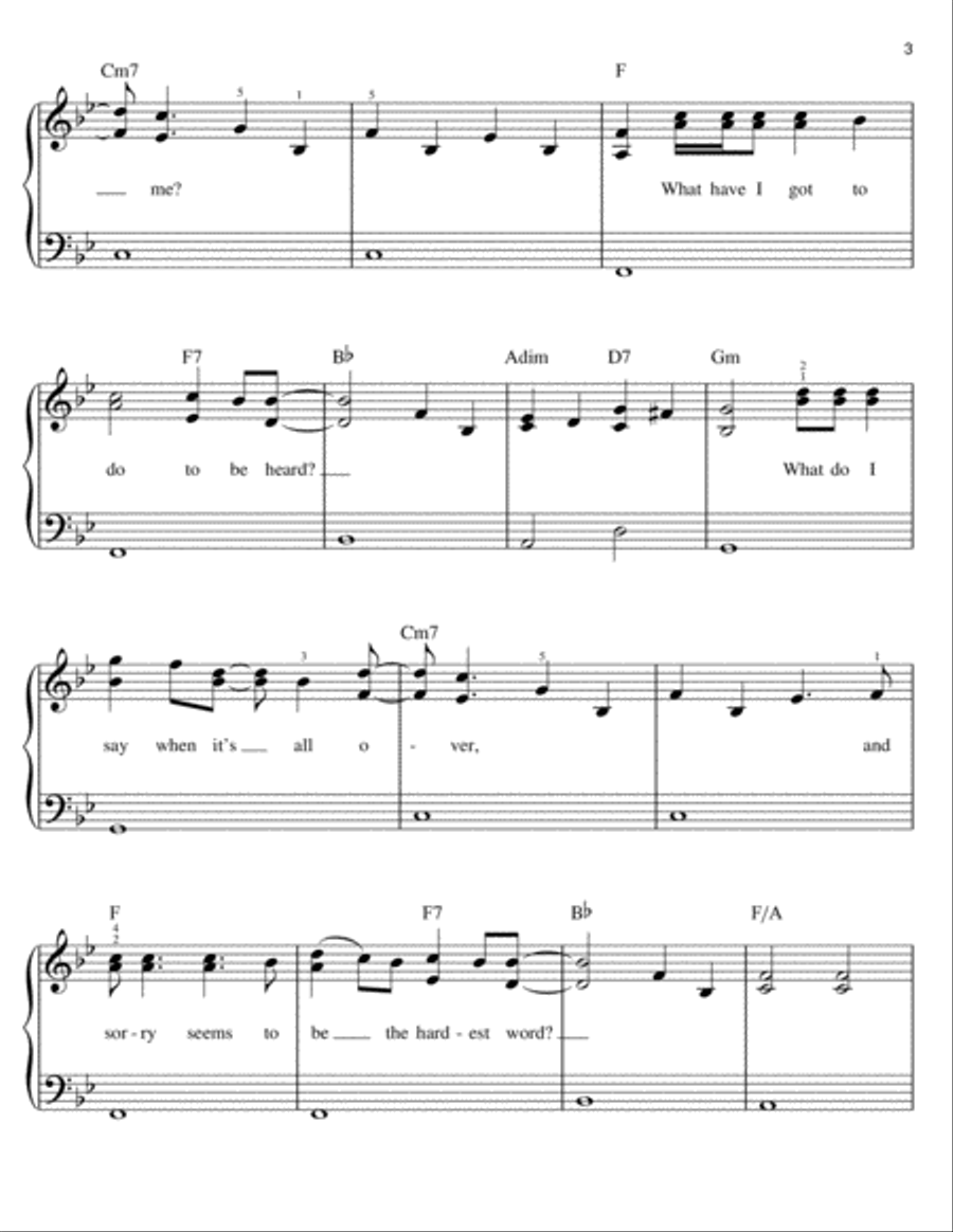 Sorry Seems To Be The Hardest Word Voice scores gallery preview page 3