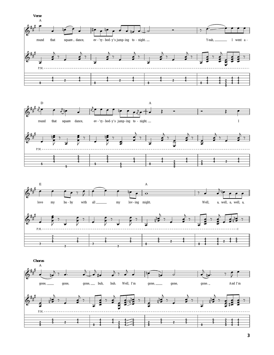 Gone, Gone, Gone Acoustic Guitar scores gallery preview page 3