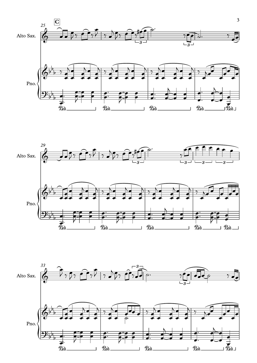Parallel Lines (Alto Saxophone & Piano) Chamber Music scores gallery preview page 4