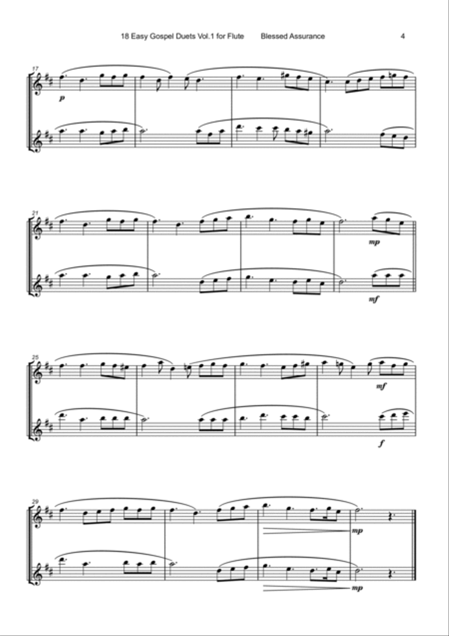 18 Easy Gospel Duets Vol.1 for Flute Flute Duet scores gallery preview page 6