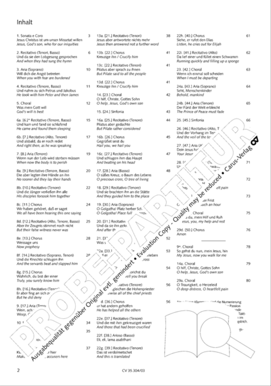 St. Mark Passion (Markus-Passion) 4-Part scores gallery preview page 3