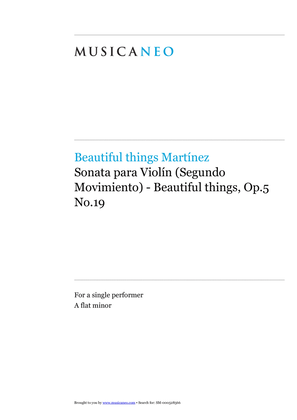 Sonata para Violín(Segundo movimiento)-Beautiful things Op.5 No.19