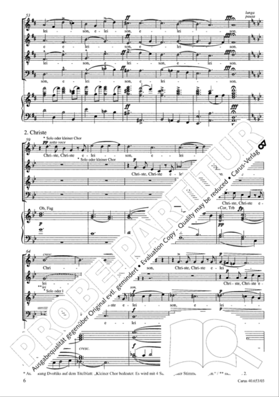 Mass in D Major (Missa in D) 4-Part scores gallery preview page 7