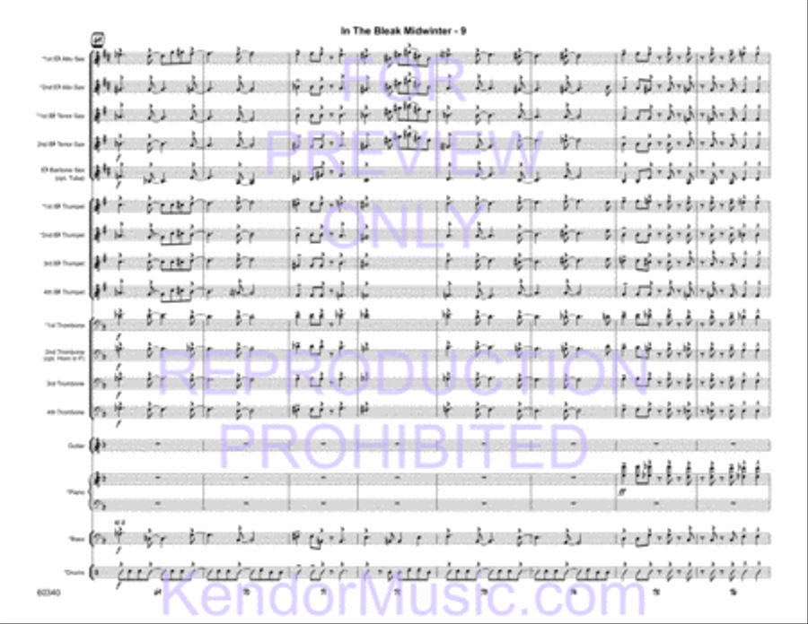 In The Bleak Midwinter Jazz Ensemble scores gallery preview page 10