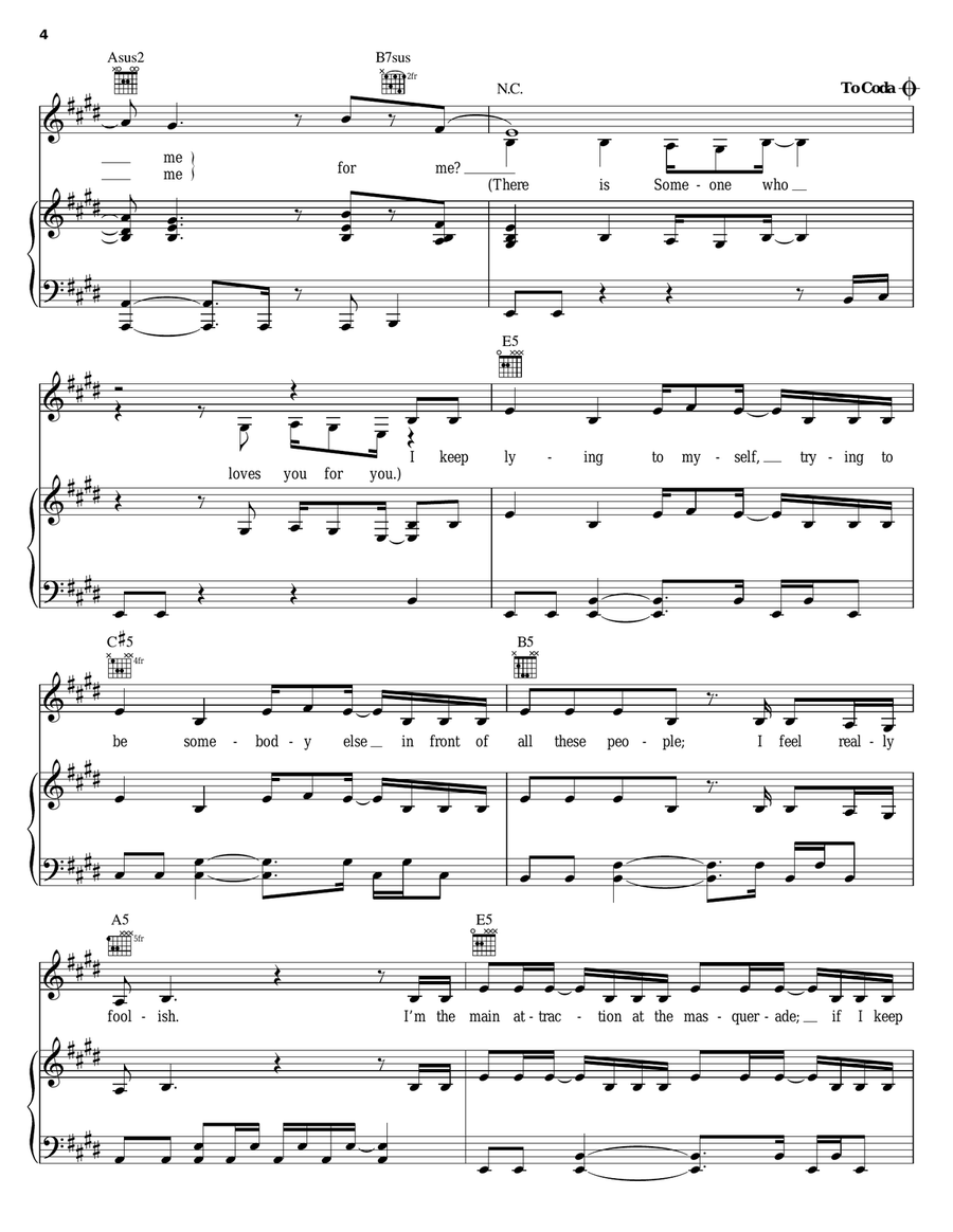 Love Me For Me Piano, Vocal, Guitar scores gallery preview page 4